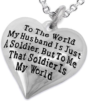 Army Wife, My Husband is My World, Hypoallergenic, Safe-Nickel, Lead, Cadmium Free
