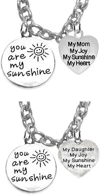 Children's And Mom's Special Mother Daughter, God Gave Me You, My Mom, My Daughter... 8 Inch And 18 Inch Necklaces (2), Hypoallergenic, Safe-Nickel, Lead And Cadmium Free