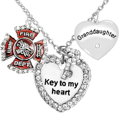 Firefighter's Grandaughter Necklace, Hypoallergenic, Safe-Nickel, Lead, Cadmium Free