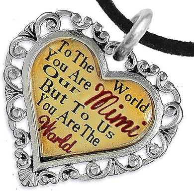 Mimi Heart Charm Necklace Hypoallergenic, Adjustable, Safe, Nickel, Lead & Cadmium Free!