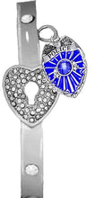 Policeman's, The Key to My Heart Cuff Crystal Bracelet, It Really Locks! Hypoallergenic, Safe-Nickel, Lead, Free
