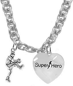 Pitcher, Softball/Baseball, Super Hero, She is/He is, Special, Sterling Silver, Solid .925 Sterling, Not Plated Or Coated,18 Inch Necklace.Charm,Nickel,Lead Free.Fast