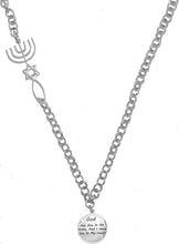 'God Has You In His Arms, And I Have You In My Heart', Messianic Seal of Jerusalem, Adjustable Necklace With Menorah, Star Of David, Christian Fish, Hypoallergenic, Safe-Nickel, Lead, Cadmium Free