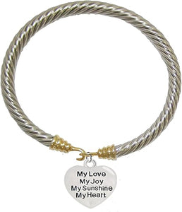 Message Bracelet, My Love, My Joy, My Sunshine, My Heart, Breathtaking Gold/Silver Bracelet, Hypoallergenic, Safe-Nickel, Lead, Cadmium Free