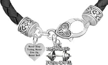 Weightlifters "Never Stop Trying , Never Give Up, Never Quit" "If I Believe It I Can Do It", Heart, On A Black Woven Leather Bracelet, Hypoallergenic - Nickel, Lead, And Poisonous Cadmium Free