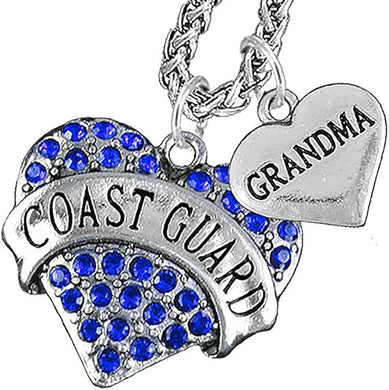 Coast Guard Grandma Necklace Heart Necklace, Hypoallergenic, Will NOT Irritate Anyone with Sensitive Skin. Safe- Nickel, Lead and Cadmium Free