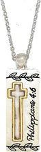 Phillippians 4:6 "Don't Worry About Anything; Instead Pray About Everything. Tell God What You Need..., Pendent Necklace,Hypoallergenic Safe- No Nickel,Lead, Or Poisonous Cadmium