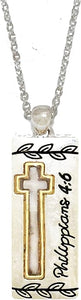 Phillippians 4:6 "Don't Worry About Anything; Instead Pray About Everything. Tell God What You Need..., Pendent Necklace,Hypoallergenic Safe- No Nickel,Lead, Or Poisonous Cadmium