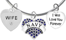 Wife, I Will Love You Forever, Navy Hypoallergenic, Safe-Nickel Free, No Poisonous Lead Or Cadmium