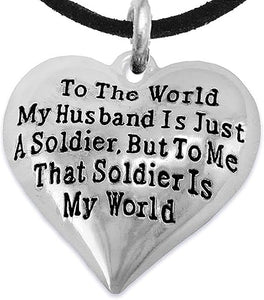 Army Wife, My Husband is My World, Hypoallergenic, Safe-Nickel, Lead, Cadmium Free