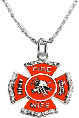 Firefighter, Firefighter Wife, Sterling Silver, Solid .925 Sterling, Not Plated Or Coated, 18 Inch Necklace Chain, Nickel, Lead, Cadmium Free