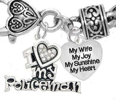 Policeman's, I Love My Policeman, My Wife, My Joy, Hypoallergenic, Safe-Nickel, Lead, Free