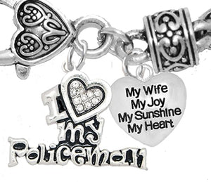 Policeman's, I Love My Policeman, My Wife, My Joy, Hypoallergenic, Safe-Nickel, Lead, Free