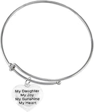 Message Jewelry, My Daughter, My Joy, My Sunshine, My Heart, Adjustable Miracle Wire Bracelet, Hypoallergenic, Safe-Nickel, Lead, Free