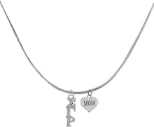 Sigma Gamma Rho, Adjustable Snake Chain Necklace/Lavaliere," Mom", Safe- Hypoallergenic Nickel, Lead Free Licensed Sorority Jewelry Manufacturer