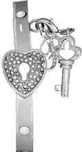 It Really Locks!, The Key To My Heart, "Initial P", Cuff Crystal Bracelet, Hypoallergenic, Safe-Nickel, Lead, Free