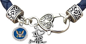 Navy "I Love My Sailor" Bracelet, Navy Bracelet, US Navy Bracelet, Navy Jewelry, Hypoallergenic-Safe, No Nickel, Lead, Or Poisonous Cadmium In Bracelet