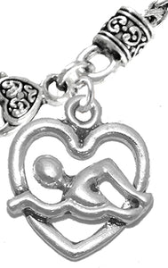 I Love Swimming, Necklace, Hypoallergenic, Safe-Nickel Free, No Poisonous Lead Or Cadmium