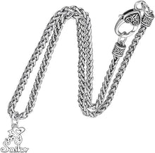 Navy, I Love My Sailor, Wheat Chain Necklace Hypoallergenic, Safe-Nickel, Lead, Cadmium Free