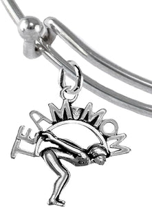 Team Mom, Swimming, Adjustable Charm Bracelet, Hypoallergenic, Safe-Nickel Free, No Poisonous Lead Or Cadmium