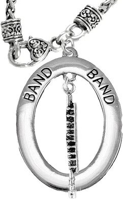 Band Flute Player Hypoallergenic Adjustable Necklace, Safe-Nickel, Lead Free