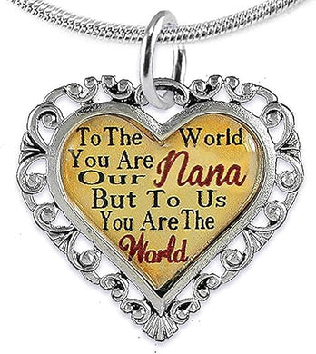 Grandma Heart Charm Necklace Hypoallergenic, Adjustable, Safe, Nickel, Lead & Cadmium Free!