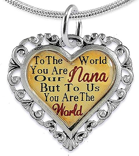 Grandma Heart Charm Necklace Hypoallergenic, Adjustable, Safe, Nickel, Lead & Cadmium Free!