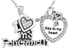 I Love My Policeman, Key To My Heart, STERLING SILVER Solid .925 Sterling, Not Plated Or Coated 18 Inch Necklace, Nickel, Lead, Cadmium Free