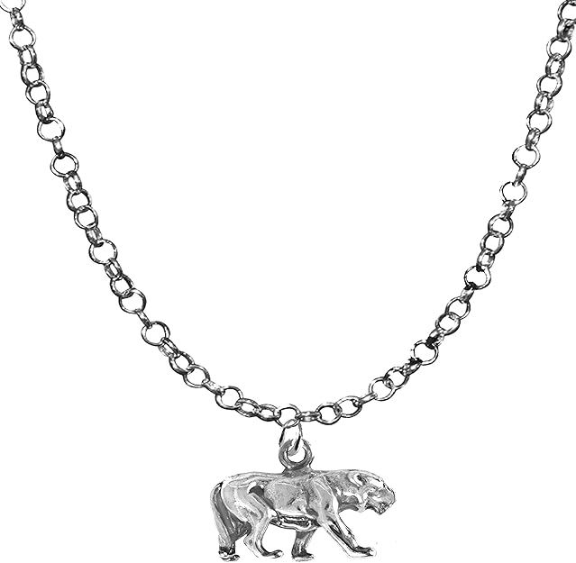 Panther, Jaguar Necklace, Adjustable 14-21 Inch Rolo Chain Necklace, Nickel, Lead, And Cadmium Free-Hypoallergenic
