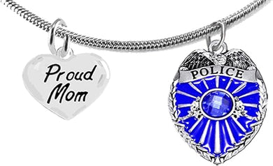 Policeman's, Proud Mom, Adjustable Necklace, Hypoallergenic, Safe-Nickel Free, No Poisonous Lead Or Cadmium.