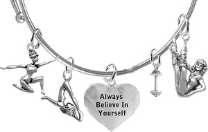 "Always Believe In Yourself ", Gym Exercise, Adjustable Miracle Wire Bracelet, Hypoallergenic Safe, No Nickel, Lead, Or Poisonous Cadmium In Bracelet