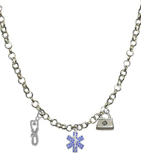 EMT, Paramedic, Adjustable Charm Necklace, Hypoallergenic, Safe-Nickel, Lead, Free