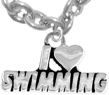 I Love Swimming, Adjustable Necklace, Hypoallergenic, Safe-Nickel Free, No Poisonous Lead Or Cadmium