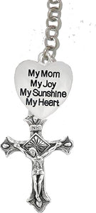My Mom, My Joy, My Sunshine, My Heart, and A Crucifix, Through A Circle, Father, Son, Holy Ghost, Adjustable Necklace, Nickel Lead, Cadmium Free