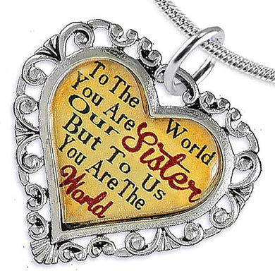 Sister Heart Charm Necklace Hypoallergenic, Adjustable, Safe, Nickel, Lead & Cadmium Free!