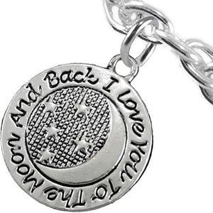 Mother's Day Jewelry, Mom Jewelry, Grandma Jewelry, I Love You To The Moon And Back Bracelet Hypoallergenic-Safe, Nickel, Lead & Cadmium Free