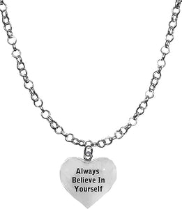 Always Believe In Yourself, Adjustable 14-21 Inch Rolo Chain Necklace, Nickel, Lead, And Cadmium Free-Hypoallergenic