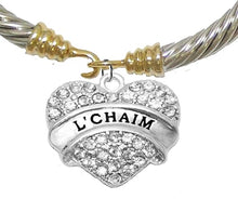 Jewish L'Chiam, To Life Crystal Heart Gold/Silvertone Bracelet, A Great Gift! Hypoallergenic, Safe-Nickel, Lead, And Cadmium Free