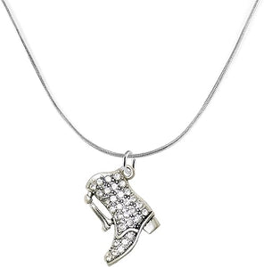 Drill Boot Crystal Necklace, Safe-Nickel, Lead & Cadmium Free!