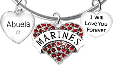 Marine Abuela, I Will Love You Forever, Hypoallergenic, Safe-Nickel Free, No Poisonous Lead Or Cadmium