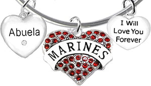 Marine Abuela, I Will Love You Forever, Hypoallergenic, Safe-Nickel Free, No Poisonous Lead Or Cadmium