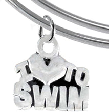 I Love Swimming Adjustable Charm Bracelet, Hypoallergenic, Safe-Nickel Free, No Poisonous Lead Or Cadmium