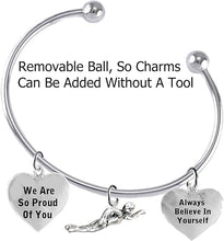 We are So Proud of You, Swimming 3 Charm Adjustable Bracelet, Hypoallergenic, Safe-Nickel Free, No Poisonous Lead Or Cadmium