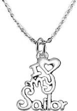 Navy, I Love My Sailor, Adjustable Necklace Hypoallergenic, Safe-Nickel, Lead, Cadmium Free
