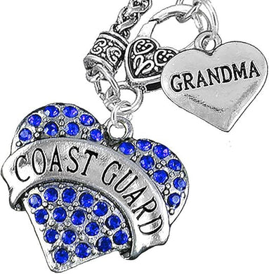 Coast Guard Grandma Heart Necklace, Hypoallergenic, Will NOT Irritate Anyone with Sensitive Skin. Safe- Nickel, Lead and Cadmium Free