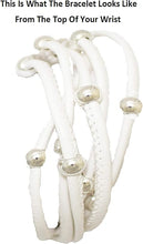 Black Guitar On Genuine Multi String White Leather Bracelet, Hypoallergenic Safe-Nickel, Lead And Cadmium Free