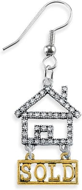 Real Estate Sold Crystal Earring, Safe-Nickel, Lead & Cadmium Free!
