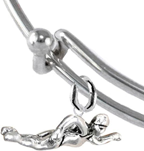 Team Mom, Swimming, Adjustable Charm Bracelet, Hypoallergenic, Safe-Nickel Free, No Poisonous Lead Or Cadmium
