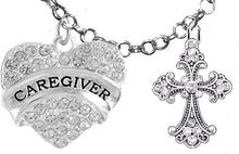Caregiver, RN, Nurse, Genuine Crystal Cross, Adjustable Charm Necklace, Hypoallergenic, Safe-Nickel, Lead, Free