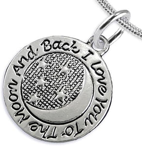 Mother's Day Jewelry, Mom Jewelry, Grandma Jewelry, I Love You To The Moon And Back Adjustable Neck Hypoallergenic-Safe, Nickel, Lead, Free